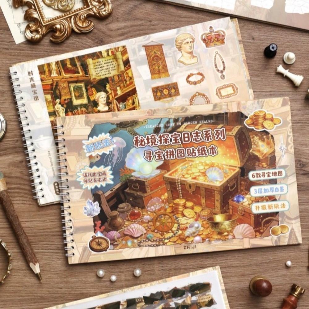 Hidden Scene Design 3D Sticker Book PET Puzzle Sticker Book Landscape Sticker Book for Boys Girls