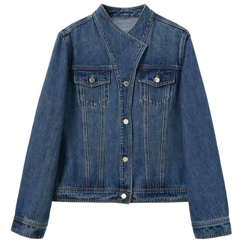 Sancai 2026 Autumn Washed Loose Denim Jacket