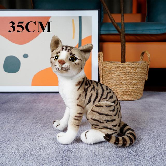 1pc 4 Colors INS Like Real Prone Cat Plush Doll Stuffed Pure Colors Grey White Yellow Kitten Toy Pets Animal Kids Gift