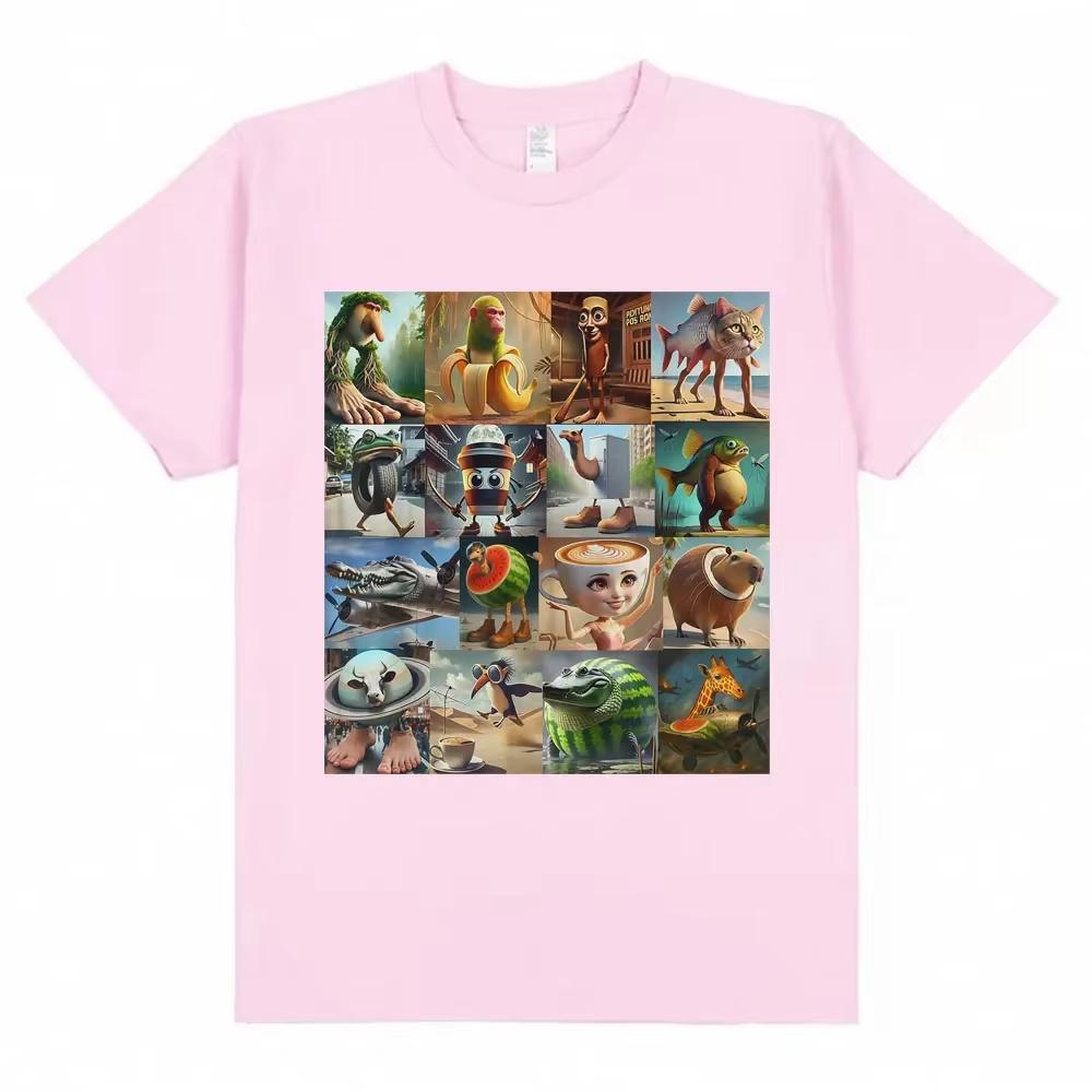 Italian Brain Rot Shirt Brr Brr Patapim Tung Tung Tung Cappuccino Ballerina Funny Tshirt Womens Loosefit Tshirt
