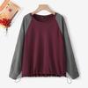ZANZEA Women Patchwork Long Sleeve Casual Round Neck Loose Blouse