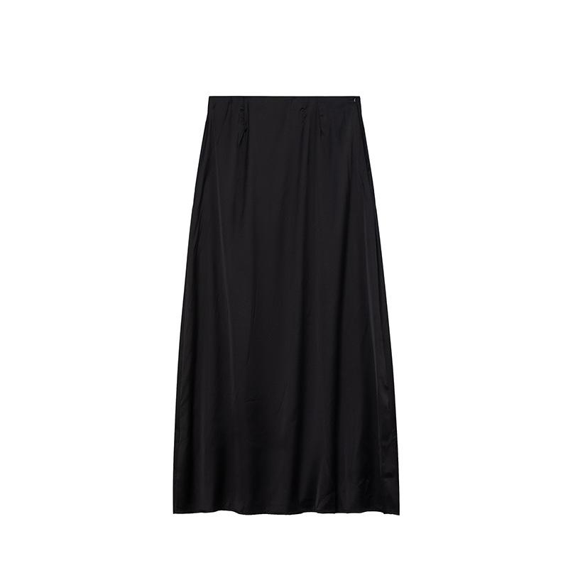 Frühling/Sommer 2024 Bodycon Midi-Rock aus Kunstseide für Damen