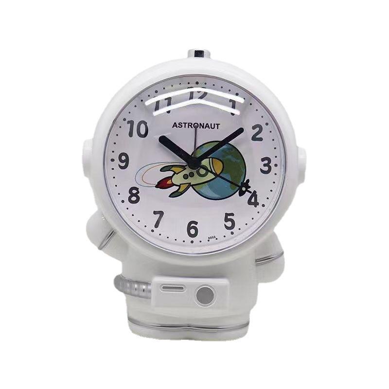 Creative Astronaut Table Clock Bedside Alarm Clock with Voice Alarm and Back Light for Kids