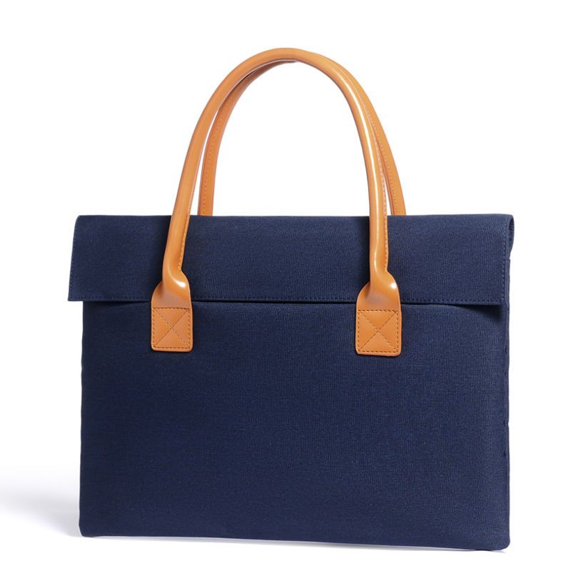 Simple Business Laptop Bag Men's and Women's PU Portable Briefcase Large Capacity Multi-layer File Bag