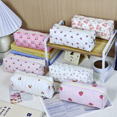 Elegante Estuche de Poliéster con Lazo - Extra Grande, Diseño Estampado para Mujeres y Estudiantes