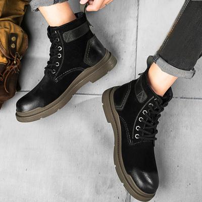 100% Genuine Leather Men Lace Up Boots Breathable High Top Shoes Outdoor Casual Men Winter Shoes Autumn Snow Boots Desert Boots