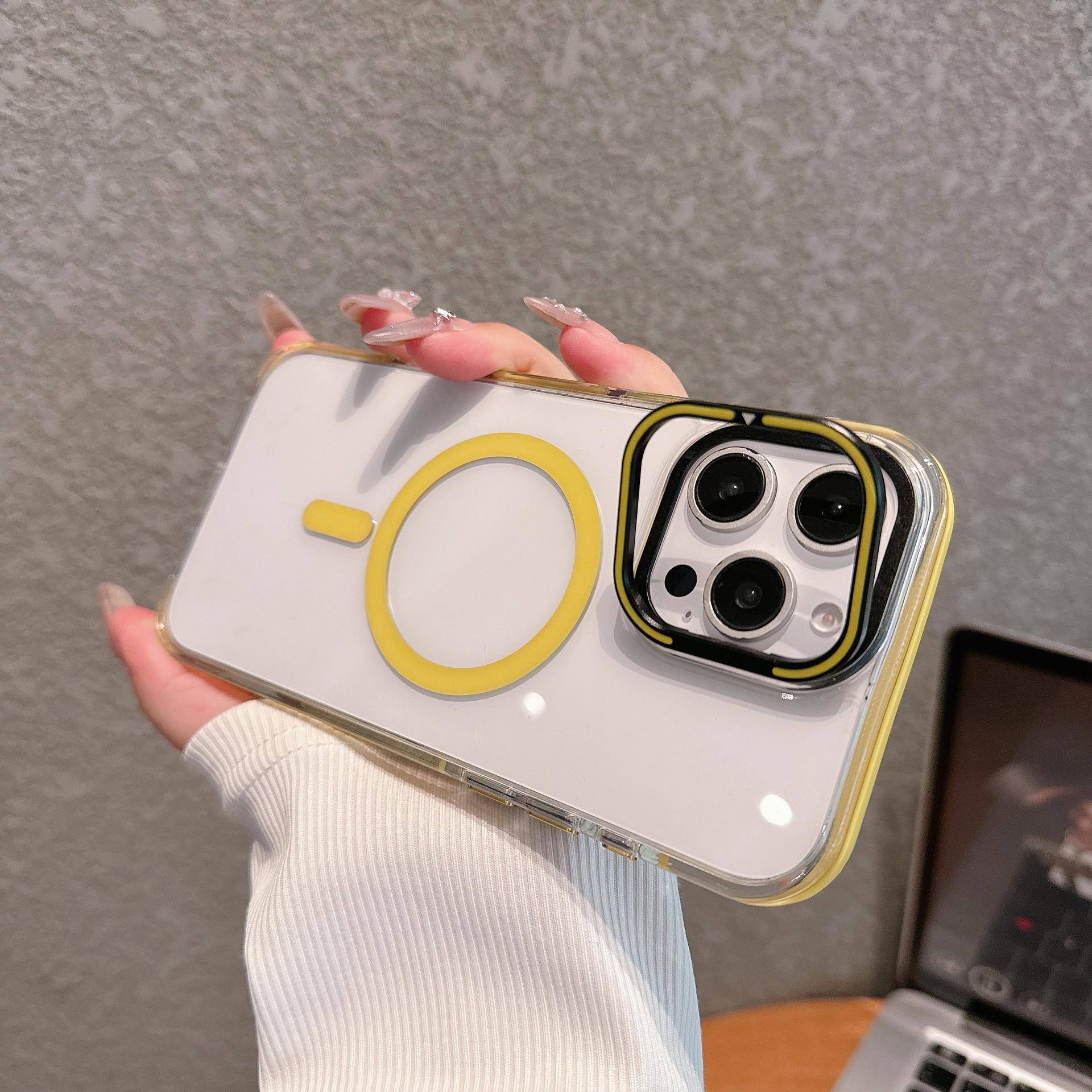

Lens Holder Phone Case for Apple 16 ProMax Case for IPhone 15 Plus Anti Slip Magnetic Suction 14 Tide For iPhone12Promax