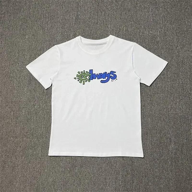American Trendy Brand Fun Printing Short-sleeved Summer New Pure Cotton Loose Men and Women Couple Crew Neck T-shirt Harajuku