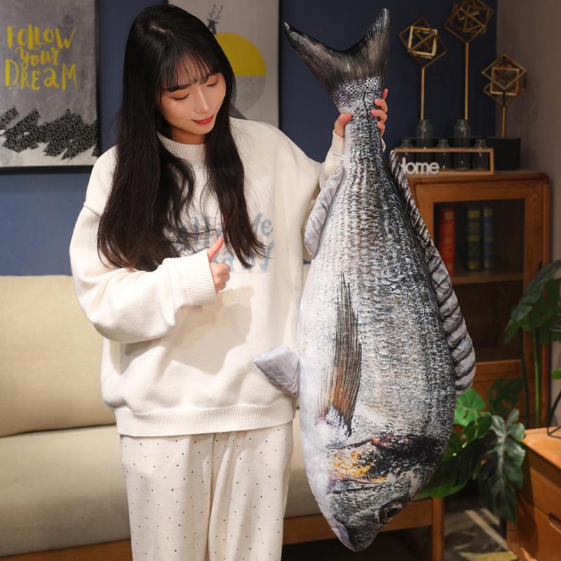 8 Styles Simulation Fish Pillow Plush Toy Soft Stuffed Comfortable Cushion Giant Lifelike Fish for Kids Adults Home Decor Gift