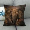 Cute Elephant - African Wildlife Digital Printing Short Plush Pillow Covers For Car Sofa Office Cushion Cover Home Goods