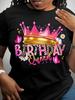 Birthday Queen Crown Butterfly Daisy T-shirt