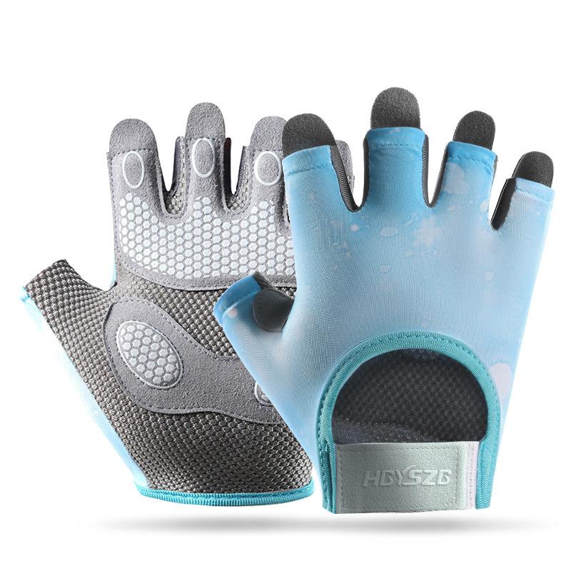 Sports cycling gloves women's half finger non-slip wear-resistant yoga outdoor running breathable fitness gloves