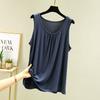 Damen Modal Camisole in großen Größen: Sommer Ärmelloses Locker sitzendes Oberteil im T-Shirt-Stil, Große Größe