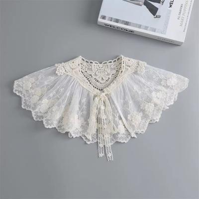 Sweet Lace Embroidered Fake Collar Shawl Blouse Decoration Detachable Collar Women's Shirt Dress False Collar Top Accessories
