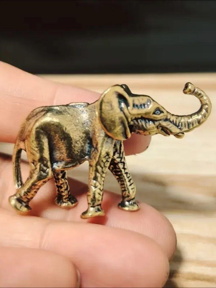 2 adet Antik Pirinç Fil Figür, Feng Shui Dekoratif Heykel, Ofis Masa Süsü, Elektrik Gerektirmez
