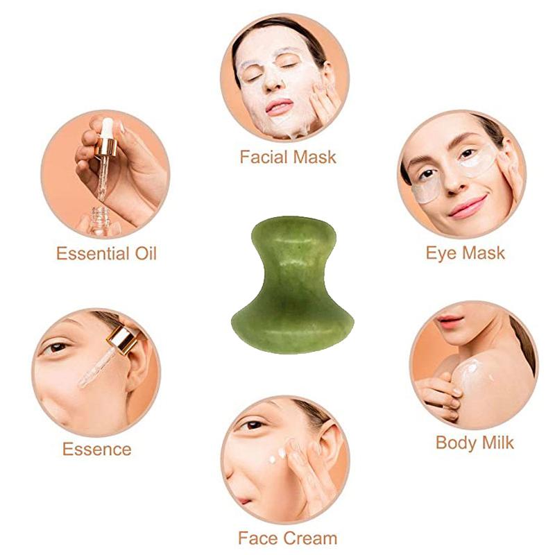 3pcs Natural Jade Mushroom Crystal Gua Sha Stone Facial Massager Quartz Scraping Massage Tool SPA Acupuncture Relaxing Tool