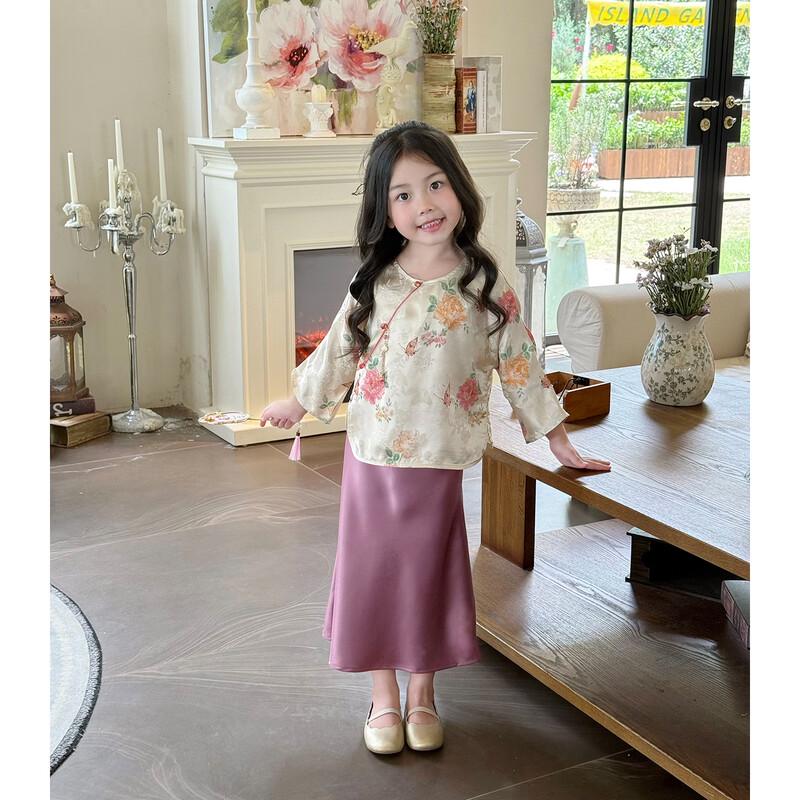 Girls' Modern Chinese-Style Traditional Hanfu Set