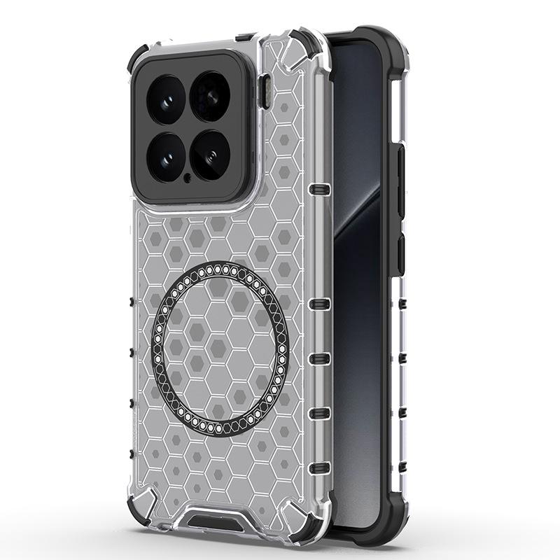 Applicable to Xiaomi 15TPro Honeycomb Magnetic Mobile Phone Case Xiaomi 15Pro Airbag Xiaomi 14T Anti-drop Protective Case