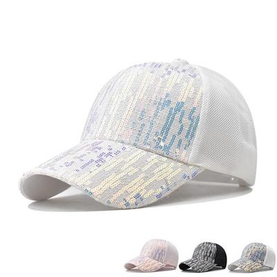 Colorful Sequined Mesh Hat for Men and Women, Fashionable Color Changing Sun Shading Hat, Street Duckbill Hat