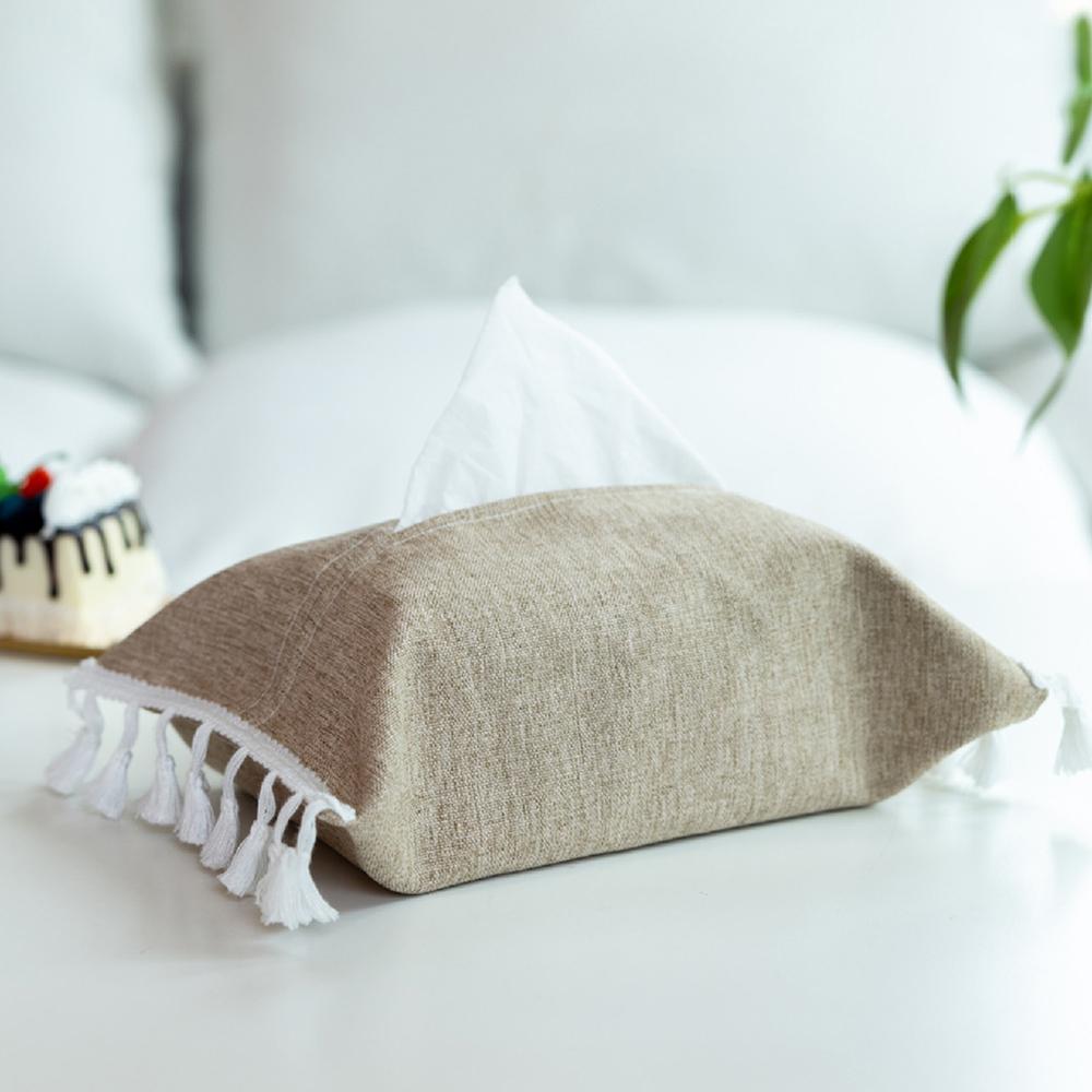 

Ins Style однотонная бумажная коробка из ткани для дома, автомобиля, отеля, хлопковая и льняная сумка из ткани, сумка из ткани, простая холщовая картина кофейный