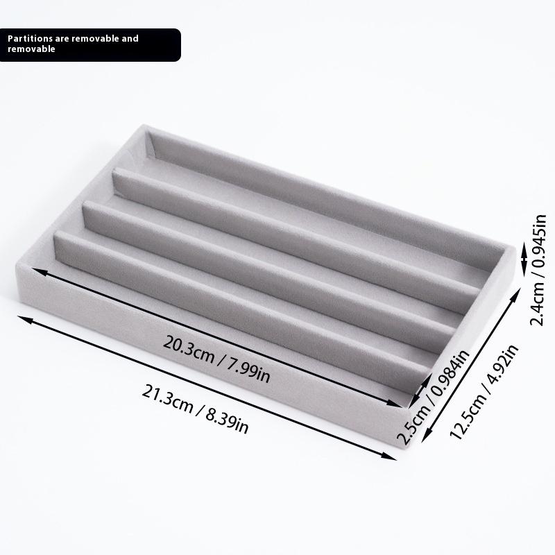 Sametová šperkovnice Náušnice Náhrdelník Prsten Náramek Stojan na vystavení šperků Zlatý podnos na šperky