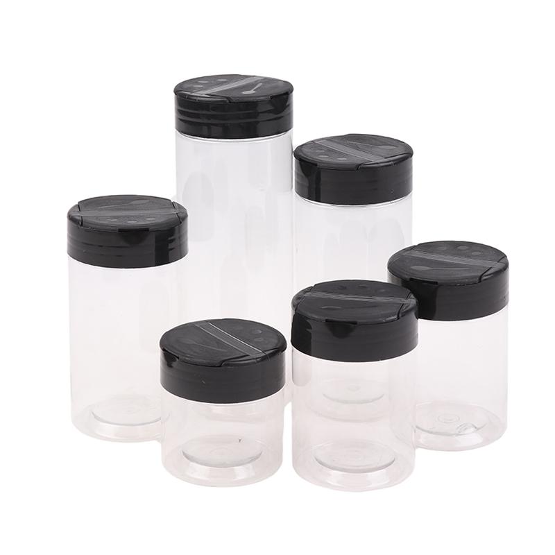 5/6 Pcs Durable Plastic Seasoning Jar, Portable Salt Cellar, Empty Pepper Shaker, Double Flip-Top Transparent Seasoning Jar