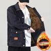 Fleece thickened denim loose pockets wear-resistant multi-cold and windproof jacket feeling top winter