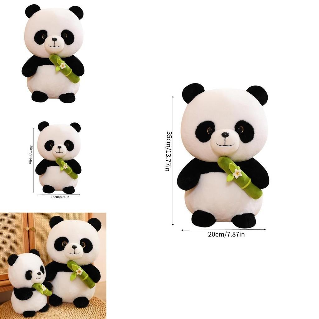 Lovely Panda Bear Soft Toy With Plush Short Fur And Bag Packaging