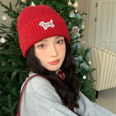 Hat Women's Autumn and Winter Large Head Circumference Knitted Hat Warm Ear Protection Woolen Hat Showing Face Small Pullover Cold Hat