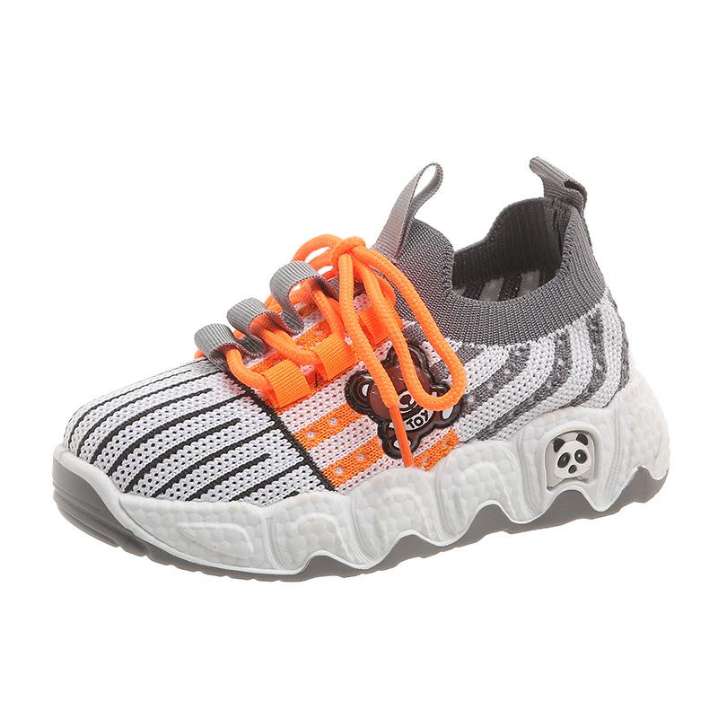 new children's sports shoes flying woven shoes breathable casual shoes versatile cartoon children's shoes