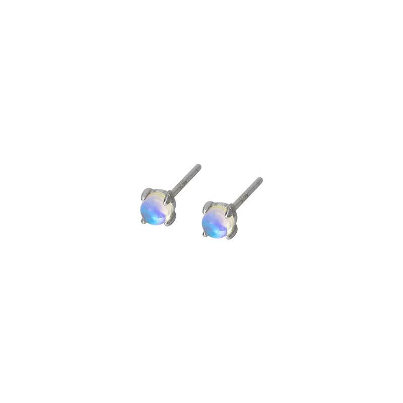 Fashionable Small Earrings for Women Simple Imitation Moonstone Earrings Korean Style Earrings