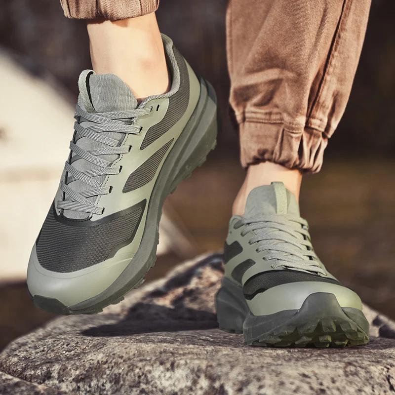 Men's Sports Shoes Male Casual Lightweight Non-slip Sneaker Outdoor Mesh Breathable Lace Up Running Shoes Zapatillas De Deporte