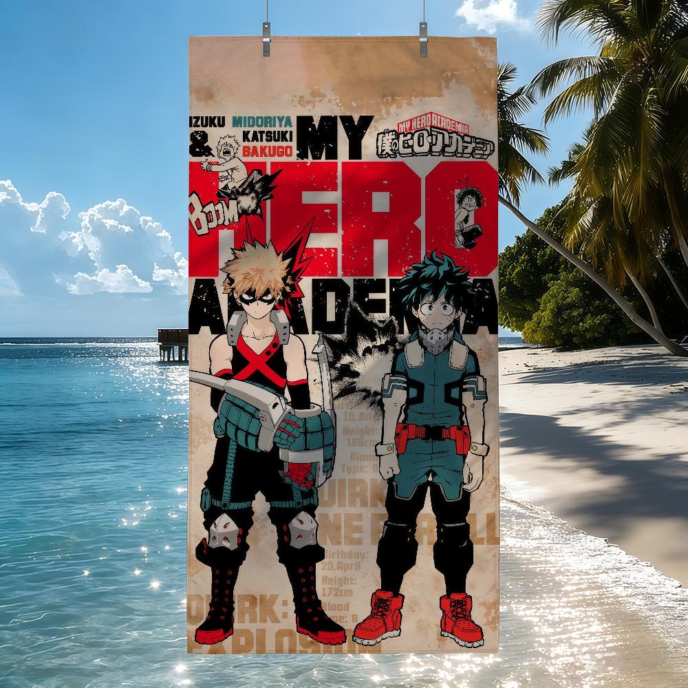 Anime M-My H-Hero A-Academias Deku Bakugou Quick Drying Beach Towels Are Suitable For Swimming Pools Camping Yoga And The Gym