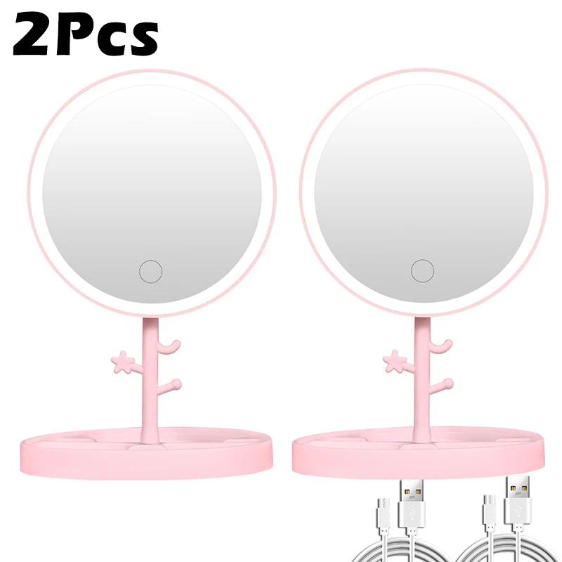 

Светодиодное зеркало для макияжа с подставкой, зарядное устройство, зеркало для макияжа для девочек, маленькое портативное зеркало