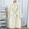 Autumn and winter Albaka camel wool coat for women, new high-quality wide-version thin woolen coat