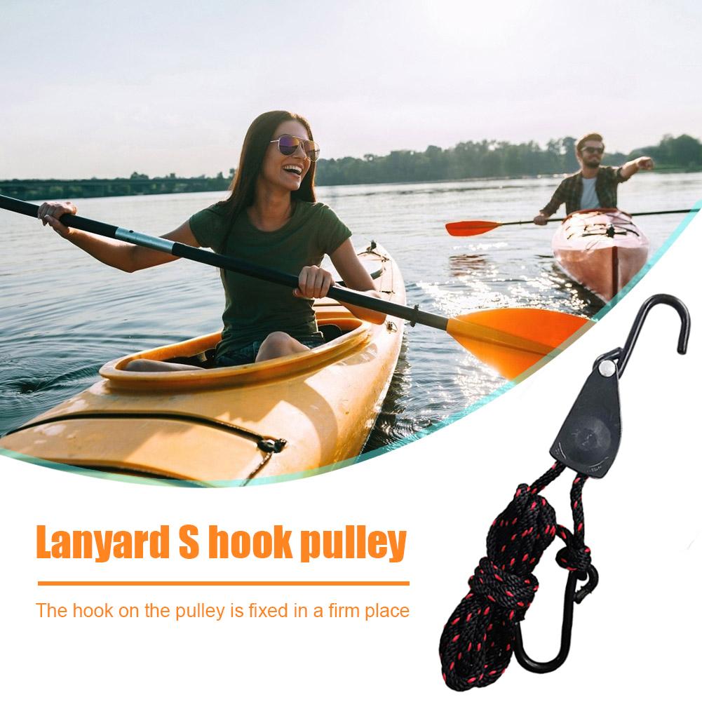 2PCS Ratchets Kayak Rope Tightener Anti-rust Dipping S Hook Ratchet Pulley For Kayak And Canoe Sling Hook Car Repair Sling Hook
