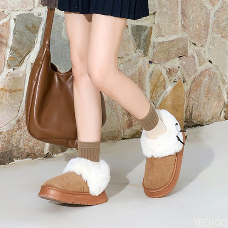 Fashion Women's New Winter Short Boots 2024 Thick Soled Soft and Velvet Thickened Warm Casual Cotton Shoes Platform Zapatos De Mujer