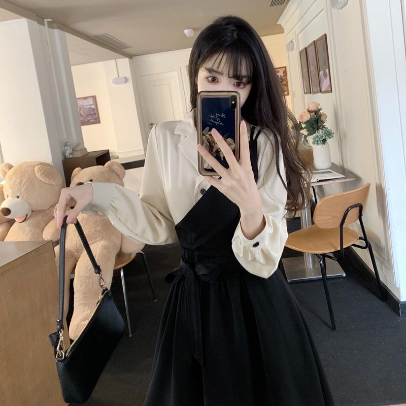 Women's French Style Two-Piece Skirt Suit - Large Size, Elegant Light Mature Autumn/Winter Dress