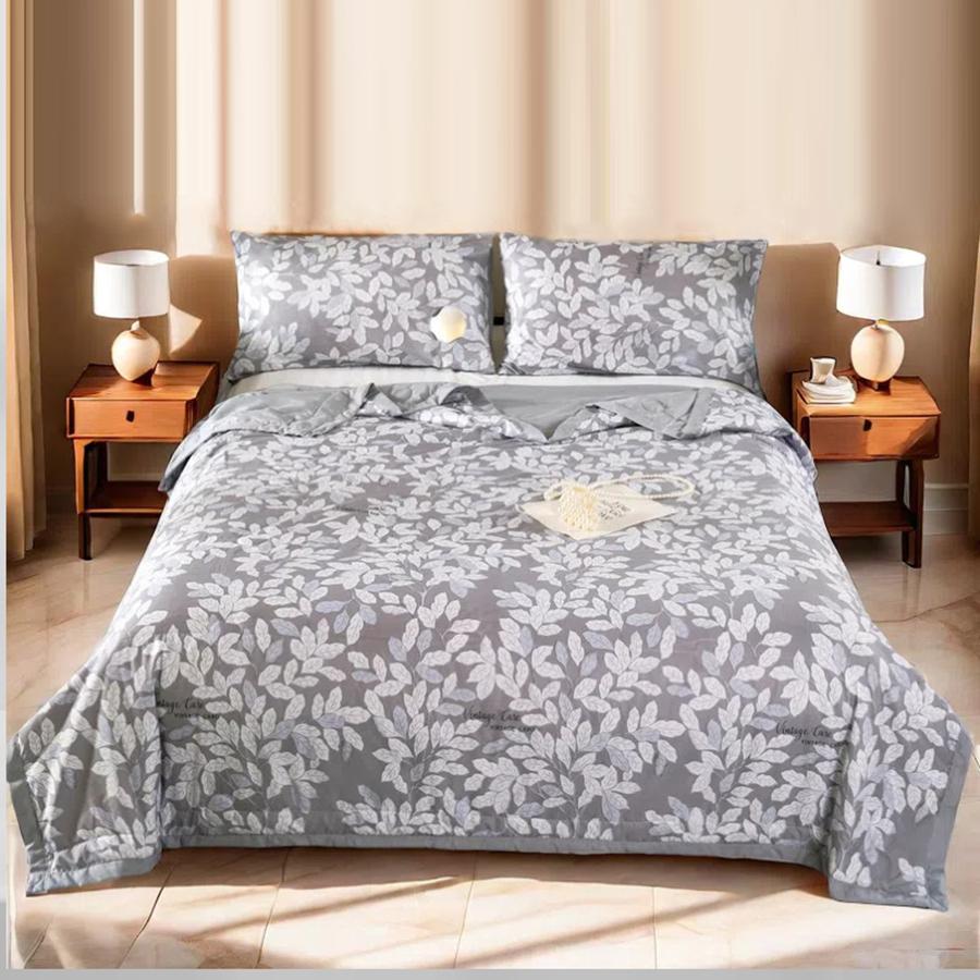 Daisy Printed Quilted Summer Quilt Single Quilt Cool Feeling Summer Quilt Queen Smooth Ice Silk Cooling Blanket Summer Comforter