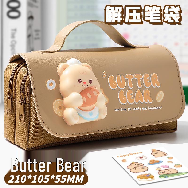 Extra velké pouzdro na tužky kapybara 2025 - Roztomilá papírnická krabička pro dívky