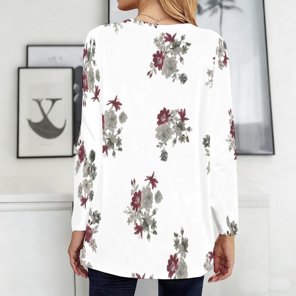 Plus Size Ladies Crew Neck Long Sleeve T Shirt Soft Baggy Tops For Home Relax And Outdoor Walking