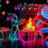 Santa Garage Door Cover Christmas 13x6ft UV Fluorescent Holiday Decoration Garage Door Holiday Background for Homeowners Party