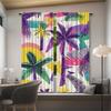2pcs- Tropical coconut tree printed curtains   pole bag curtains   Christmas decorations   home decorations   room decorations