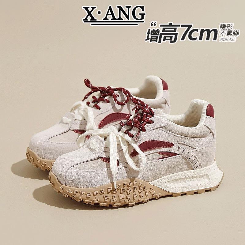 Cm Inner Height Increase Small Women's Shoes Spring New Leather Retro Platform Casual