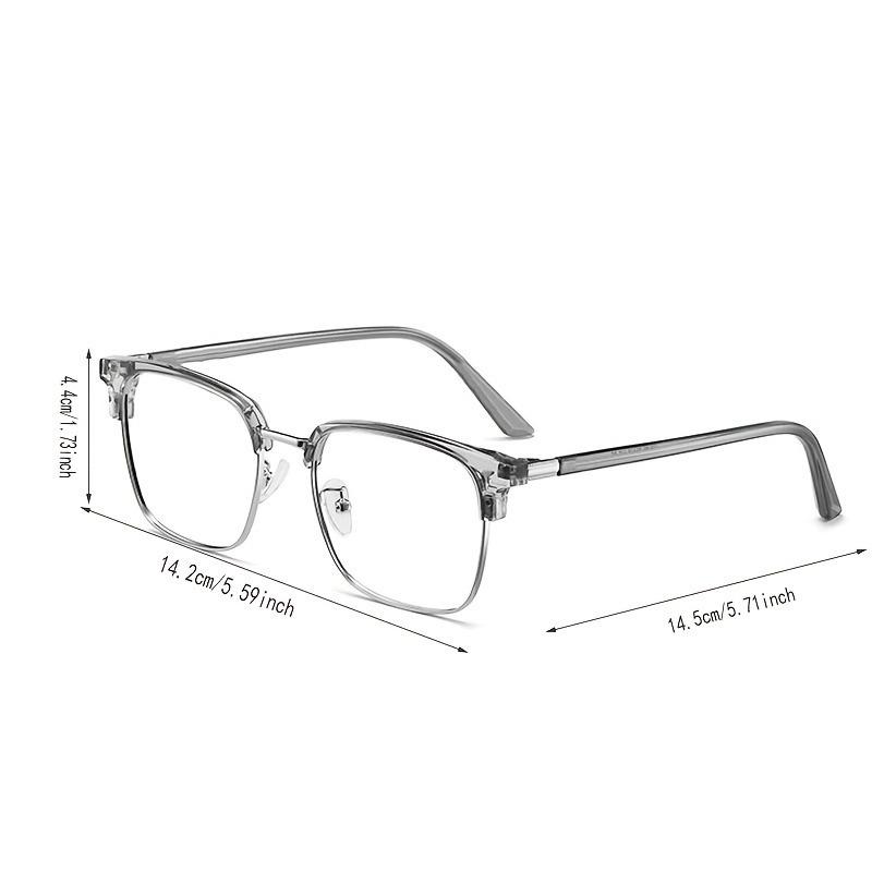 Anti Blue Light Glasses for Men and Women Retro Half Frame Eyebrow Glasses Frame Classic Flat Lens