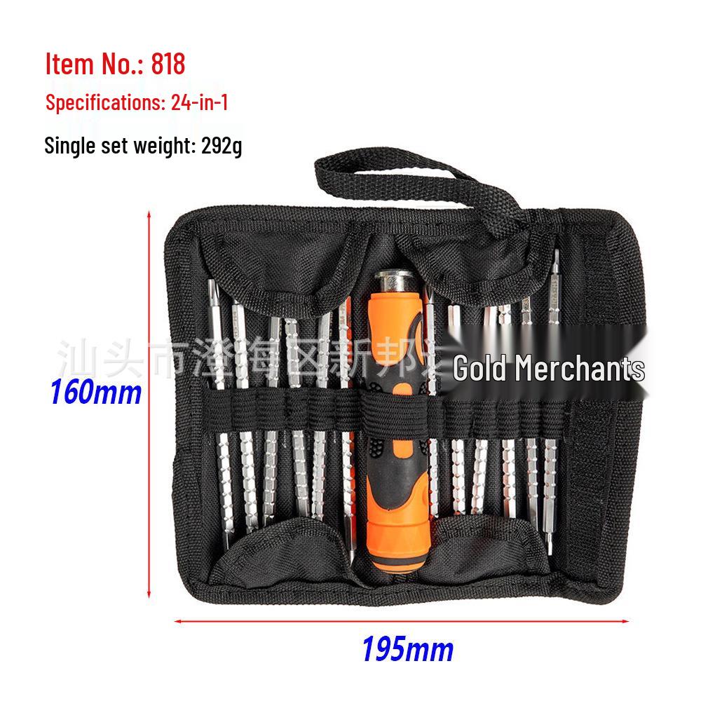 24-in-1 Telescopic Screwdriver Set with Magnetic Phillips & Flathead Bits - Chrome Vanadium Steel Repair Tool 24-in-1 Pouch