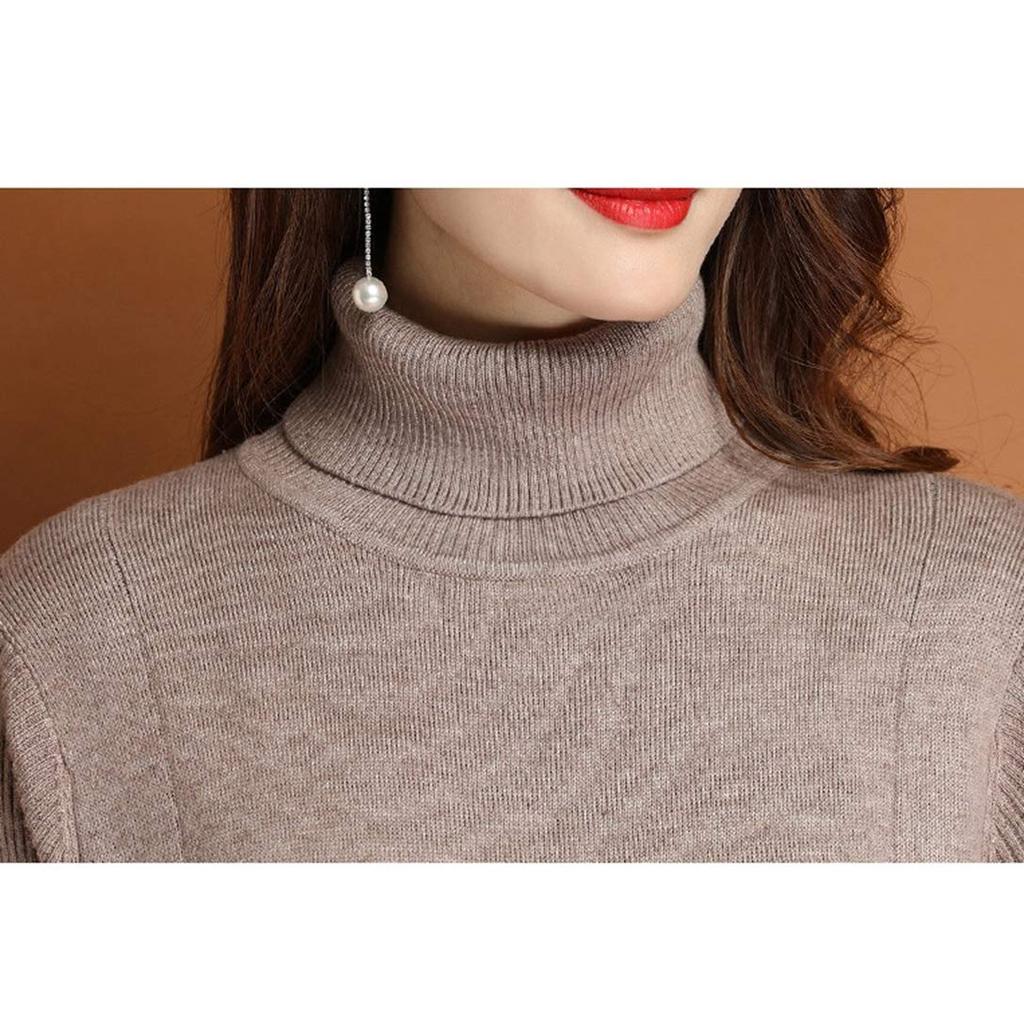 Knit Turtleneck Inner Winter Sweater Dress [Seigo] Women's Dress, A-Line, Elegant, Curly, Figure-Flattering, Sweater, Dress, Slimming, Elegant,