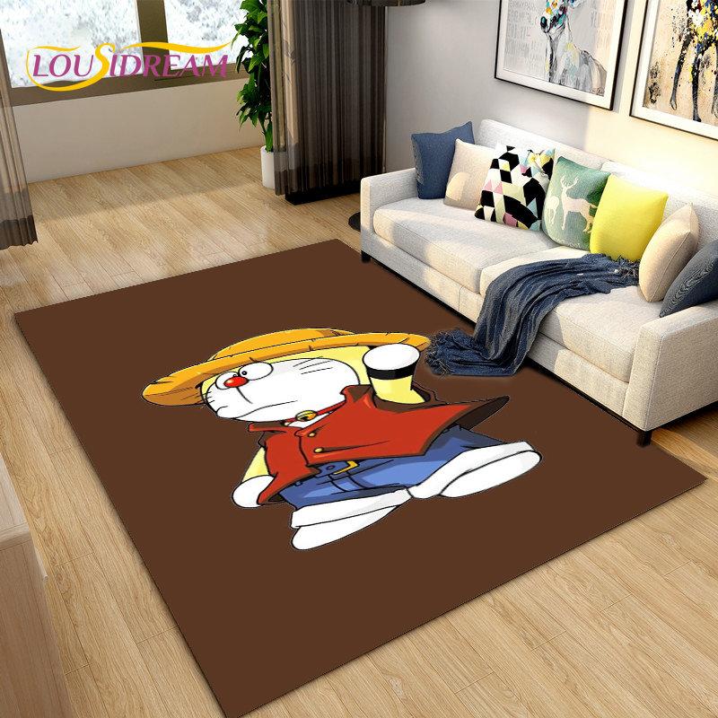 Doraemon Japanese Anime Cartoon Area Rug,Carpet Rug for Living Room Bedroom Sofa Doormat Decoration, Kid Play Non-slip Floor Mat