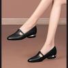 sapatos femininas women cute pointed toe brown anti skid slip on squre heel shoes lady black office work shoes ab515