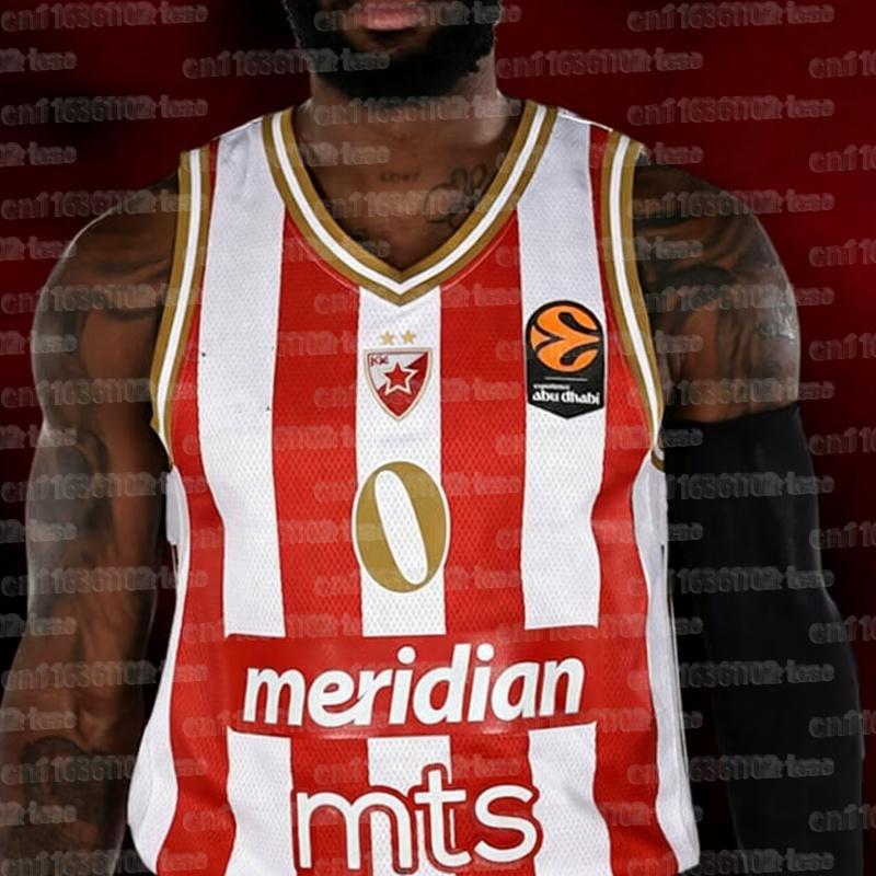 2026 Summer Serbia Belgrade Red Star European Basketball Sportswear Tank Top Breathable Quick Drying Fan Family Tank Top